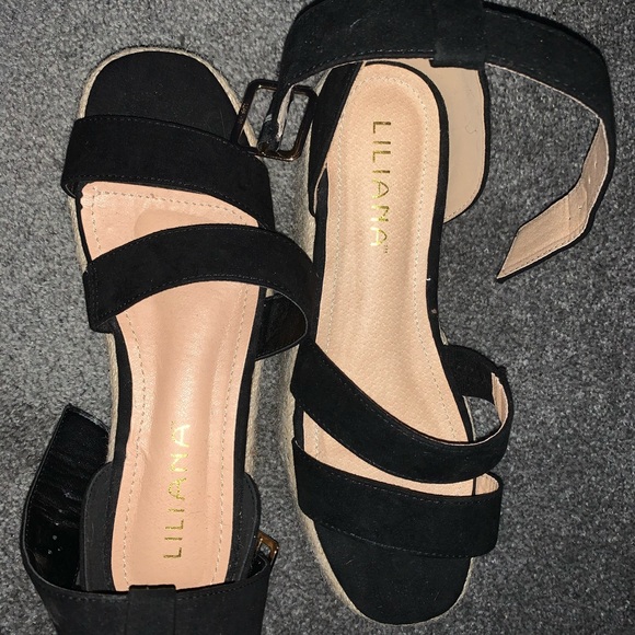 Liliana Black & Woven Platforms - Picture 2 of 4